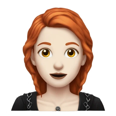 red-haired pale-skin goth sticker
