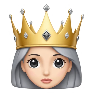 silver feminine crown with gray spinel sticker