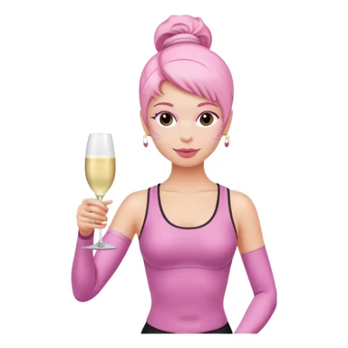 pink pilates prosecco sticker