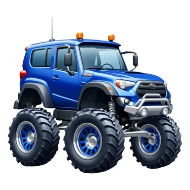 Silver Chrome Tractor tires on monster glossy dark blue body 2025 Toyota 86 off-road rally car  sticker