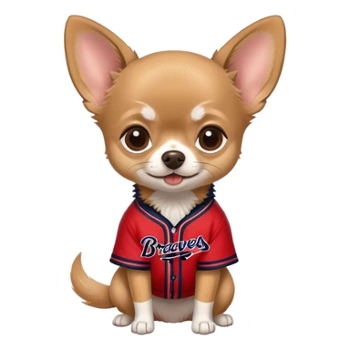 chihuahua in braves outfit sticker