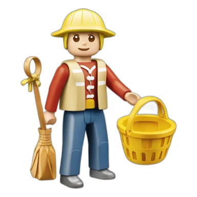 Playmobil with a basket sticker