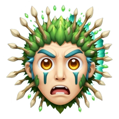 mystic druid shocked face with exploding spores sticker