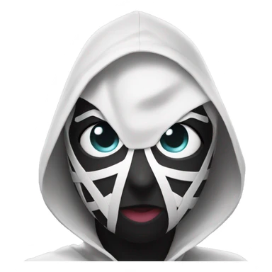 spider gwen wearing a mask and hood sticker