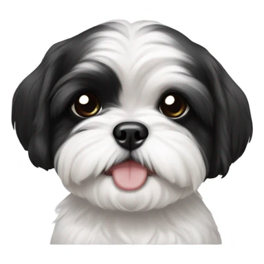 Two black and white shitz tzu puppies  sticker