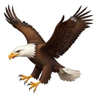 A regal flying bald eagle stealing eating bacon  sticker