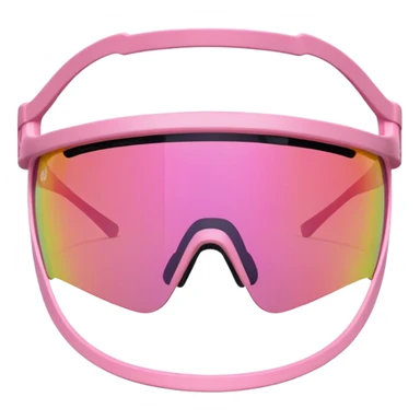 sporty pink shield visor sunglasses with extra thick bulky frame, athletic design, one-piece lens, heavy-duty look sticker