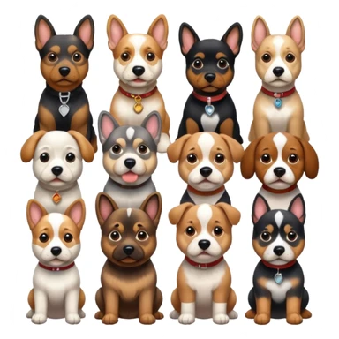 1 german shephard, 1 bulldog, 1 poodle, 1 husky, 1 dachshund sticker