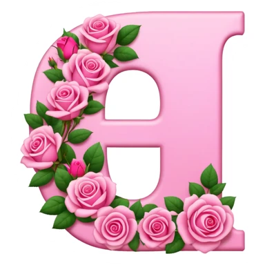 Pink, romantic, flowery, the letter “D” sticker