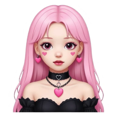 BLACKPINK-inspired gothic clothes ,  hearts, black and pink, cute,  sticker