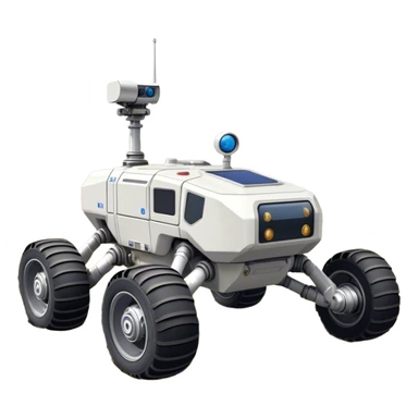 Cinematic Realistic Moon Rover – A rugged, high-tech vehicle traversing the Moon’s dusty surface. Its thick wheels leave tracks in the fine lunar regolith, with Earth hanging in the distant sky. Every mechanical detail of the rover is meticulously rendered, emphasizing its role in human exploration. sticker