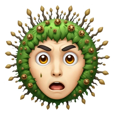 mystic druid shocked face with exploding spores sticker