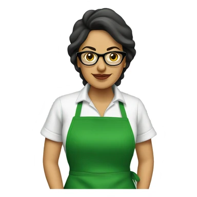 mexican lady green apron  with glasses cooking tacos sticker