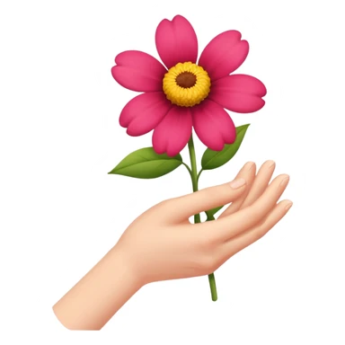 A hand grabbing a flower sticker