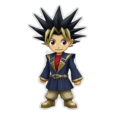 Yugi muto from the popular anime yugioh duel monsters sticker
