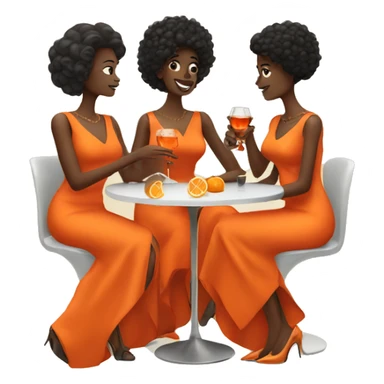 Three woman with orange dresses drinking aperol  sticker
