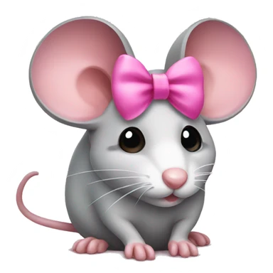Mouse with pink bow sticker