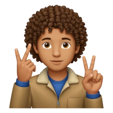 Ragazzo mulatto col coi ricci che fa il terzo dito sticker