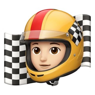 emoji de análise de F1 com capacete, bandeira quadriculada e gráfico de barras sticker