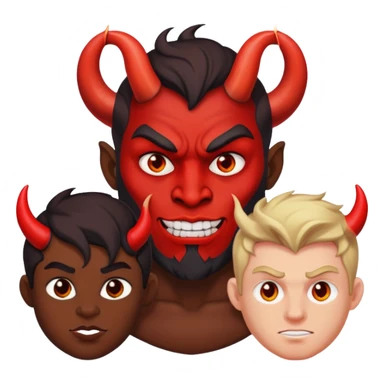 A throuple that consists of a demon male, a bbw ebony woman, and a white male. sticker