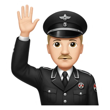 Hitler raising one hand straight out like a Sieg Hail salute in Black SS uniform  sticker