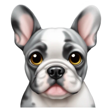 Gray and black Merle blue eyed Frenchie sticker