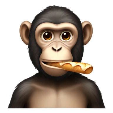Monkey wearing berry with baguette smoking  sticker