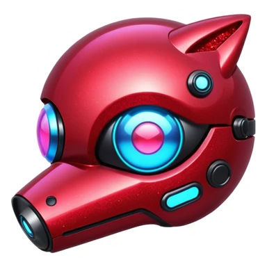 red glitter cyberpunk sticker