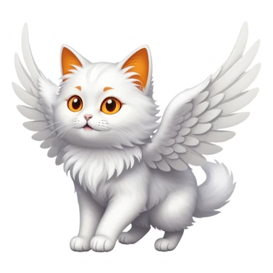 flying cat with wings sticker