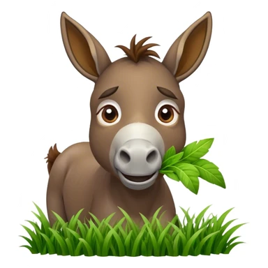 surpised donkey eats grass sticker