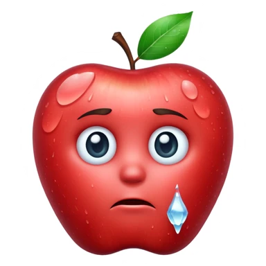 Frozen icy sad face apple emoji sticker