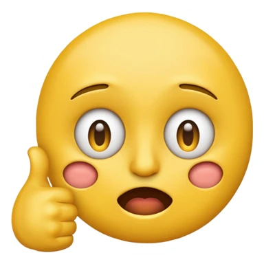 Original yellow Emoji face stressed out with one eye half open quivering out of anxiety and a singular thumbs up sticking out.  sticker
