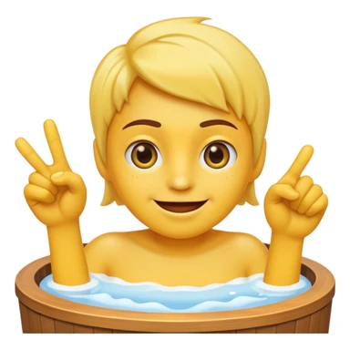 A smirking face emoji pointing at a hot tub sticker