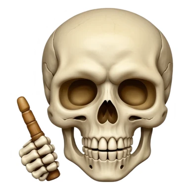 Skeleton head with middle finger up sticker