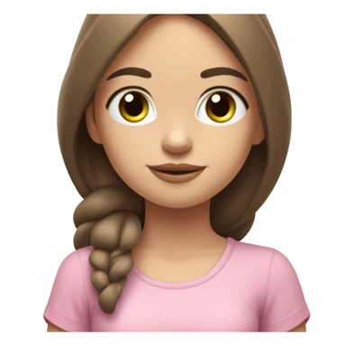 a girl with brown long hair, fair skin and green eyes, meditates in a relaxed lotus position in a comfortable monochrome pink top and monochrome pink leggings sticker