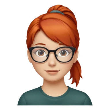 red haired Ponytail Girl with Glasses sticker