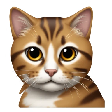 gata con cara marron claro y negro, mas oscro a parte derechade la cara sticker