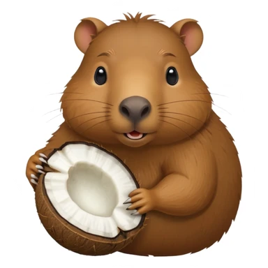 capybara with coconut shell  sticker
