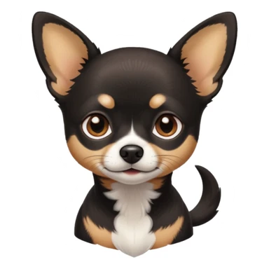 Very Dark black Chihuahua with white markings On the neck sticker