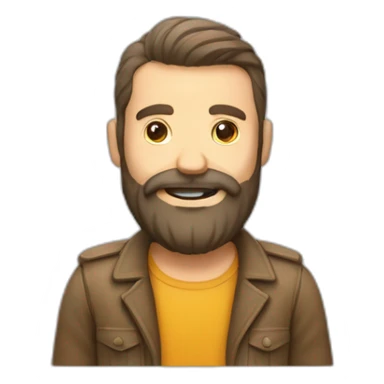 Un homme barbu qui boit une bière  sticker