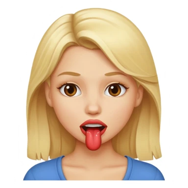 Blonde girl biting lips  sticker