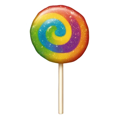 rainbow lollipop with a glittery swirl. sticker