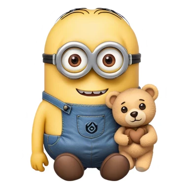 Minion with teddy bear sticker