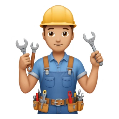 a handyman holding a wrench in this right hand sticker