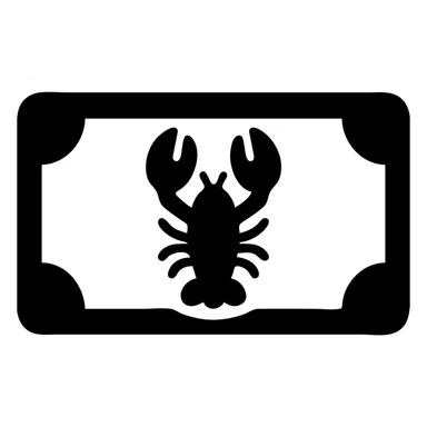lobster on a dollar bill sticker