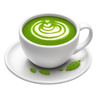 Realistic Matcha latte in white mug sticker