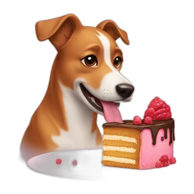 Dog eat a cake sticker