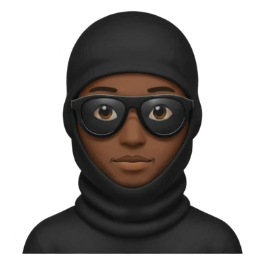man in black balaclava and black sunglasses sticker