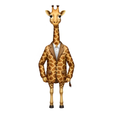 giraffe with a stylish jacket sticker