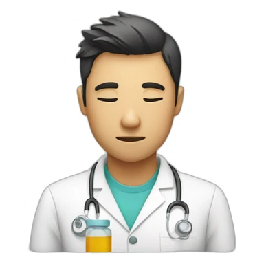 a tired pharmacy student from exam sticker